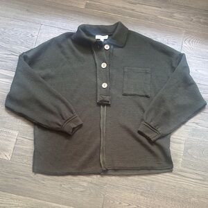 She + Sky | Dark Green Ribbed Oversized Sweater Size Medium